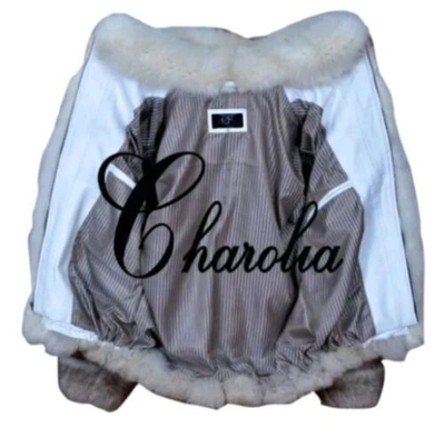 Pre-owned Handmade Women's 100% Real Norwegian Blue Fox Fur Hoodie Jacket Coat All Sizes In White