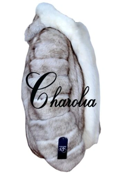 Pre-owned Handmade Women's 100% Real Norwegian Blue Fox Fur Hoodie Jacket Coat All Sizes In White