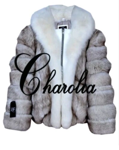 Pre-owned Handmade Women's 100% Real Norwegian Blue Fox Fur Hoodie Jacket Coat All Sizes In White
