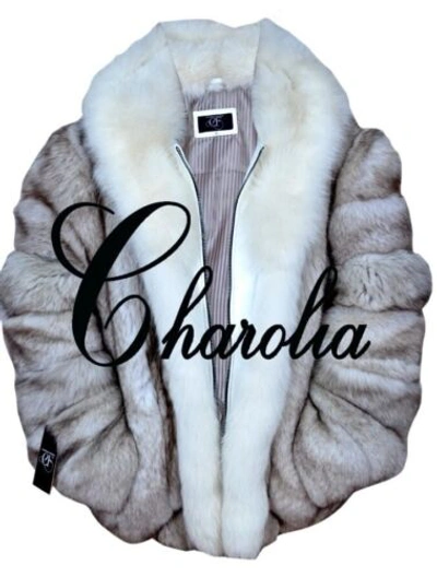 Pre-owned Handmade Women's 100% Real Norwegian Blue Fox Fur Hoodie Jacket Coat All Sizes In White