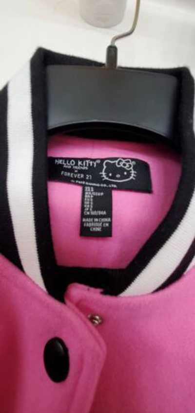Pre-owned Forever 21 Hello Kitty And Friends Varsity Jacket, Size Small (oversized) In Pink