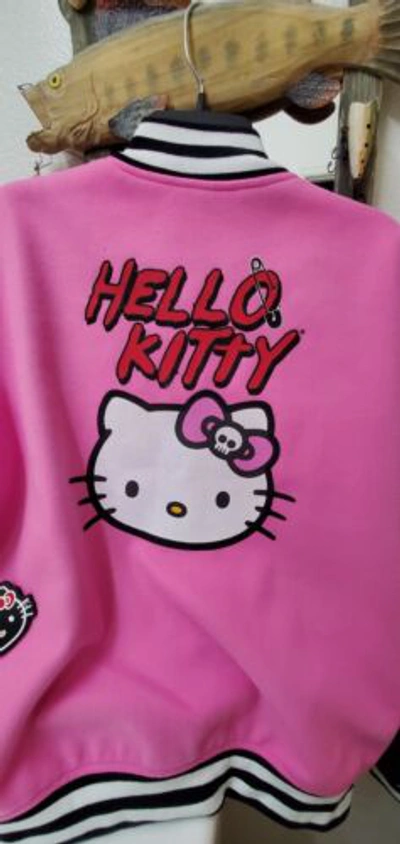 Pre-owned Forever 21 Hello Kitty And Friends Varsity Jacket, Size Small (oversized) In Pink