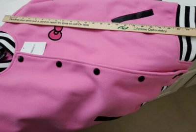 Pre-owned Forever 21 Hello Kitty And Friends Varsity Jacket, Size Small (oversized) In Pink