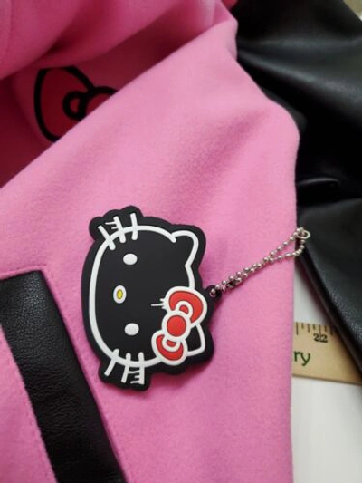Pre-owned Forever 21 Hello Kitty And Friends Varsity Jacket, Size Small (oversized) In Pink