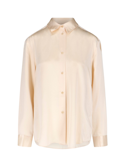 Shop Khaite Silk Shirt In Cream