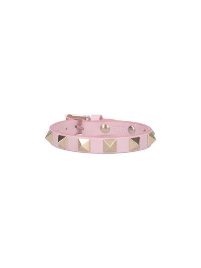 Shop Valentino 'rockstud' Bracelet In Pink