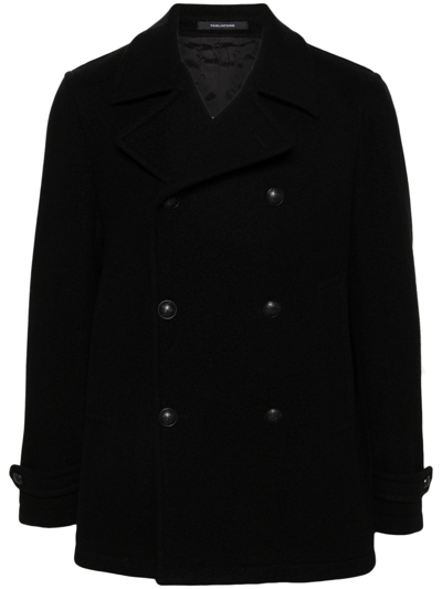 Shop Tagliatore Double-breasted Coat In ブラック