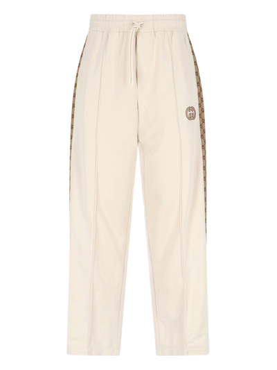 Shop Gucci 'gg' Pants In Cream