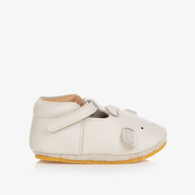 Shop Donsje Baby Ivory Leather Pre-walker Shoes