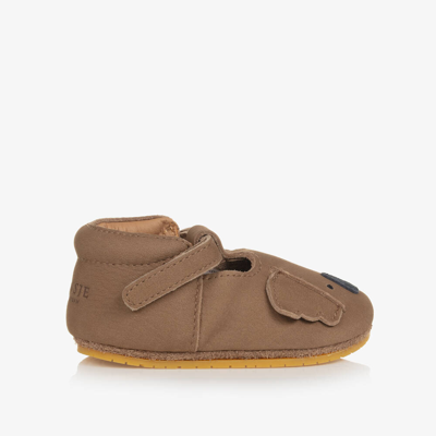 Shop Donsje Baby Brown Leather Pre-walker Shoes