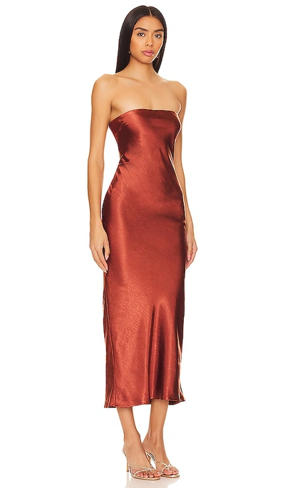 Shop More To Come Emma Strapless Maxi Dress In Burnt Orange
