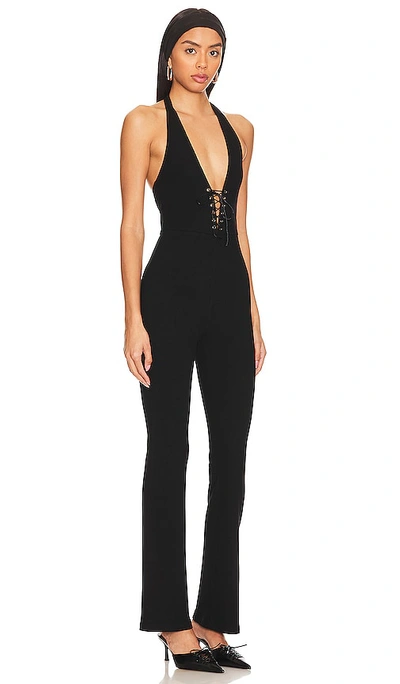 Shop Superdown Dela Lace Up Jumpsuit In Black