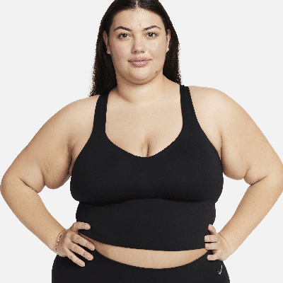 Shop Nike Women's Alate Light-support Padded Sports Bra Tank Top (plus Size) In Black
