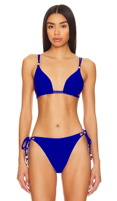 Shop Faithfull The Brand El Bajio Bikini Top In Cobalt