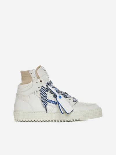 Shop Off-white 3.0 Off Court Leather Sneakers In White,beige,blue