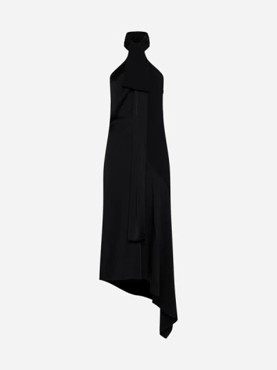 Shop Givenchy Viscose-blend Lavaliere Dress In Black