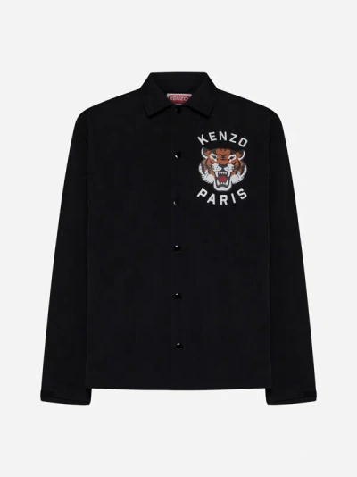Shop Kenzo Lucky Tiger Nylon Jacket In Black