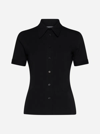 Shop Filippa K Stretch Cotton Shirt In Black