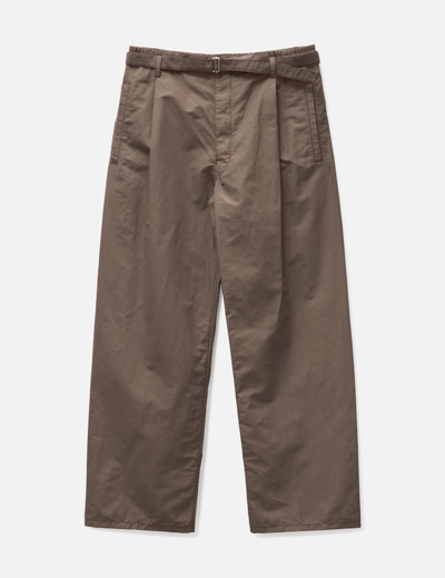 Shop Lemaire Belted Easy Pants In Brown