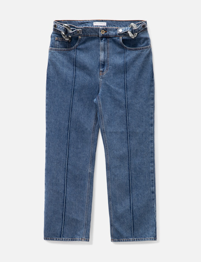Shop Jw Anderson Chain Link Slim Fit Jeans In Blue