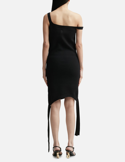 Jw Anderson Deconstructed One-shoulder Knit Dress In Black