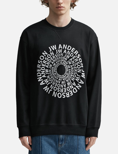 Shop Jw Anderson Swirl Logo Sweatshirt In Black