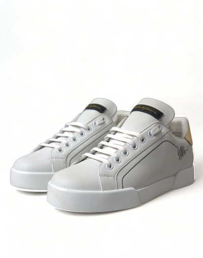 Shop Dolce & Gabbana White Leather Portofino Classic Sneaker Women Women's Shoes