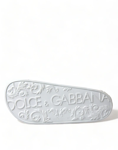 Shop Dolce & Gabbana Elegant White Logo Women's Slides