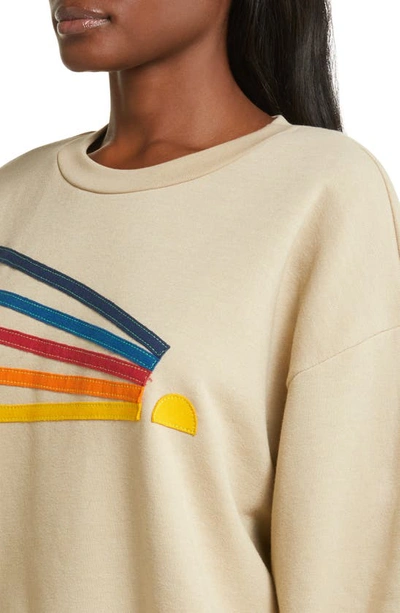 Shop Aviator Nation Daydream Appliqué Graphic Sweatshirt In Sand