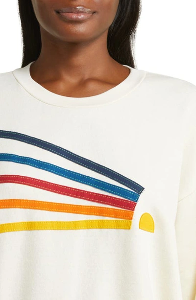Shop Aviator Nation Daydream Appliqué Graphic Sweatshirt In Vintage White