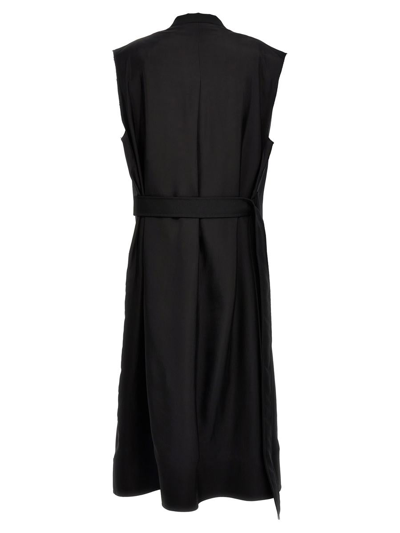 Shop Jil Sander Two-material Long Vest In Black