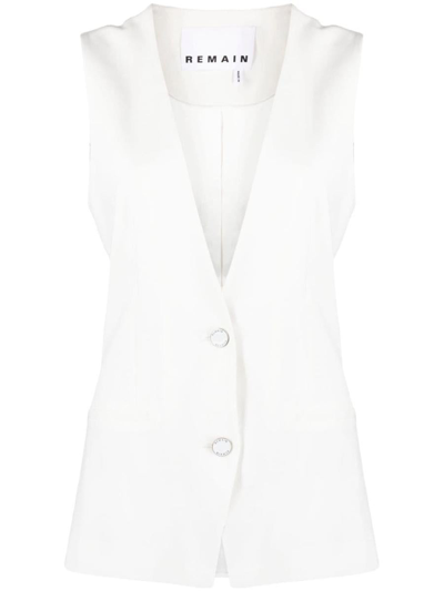 Shop Remain Birger Christensen Remain Suiting Waistcoat In White
