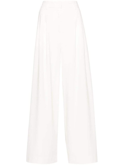 Shop Remain Birger Christensen Remain Wide Pants With Pleats In Ivory