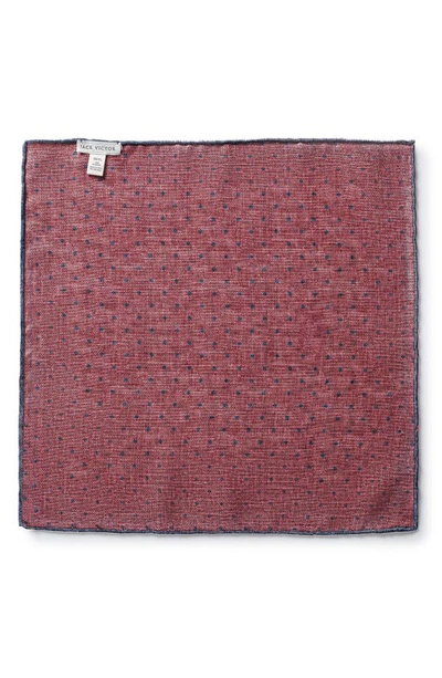 Jack Victor Selby Reversible Silk Pocket Square In Navy