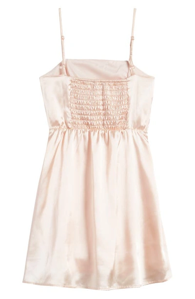 Shop Ava & Yelly Kids' Ruffle Satin Dress In Vanilla Cream