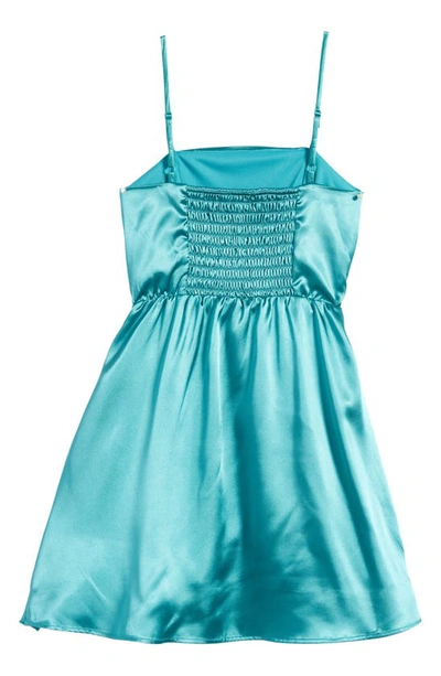 Shop Ava & Yelly Kids' Ruffle Satin Dress In Kelly Green
