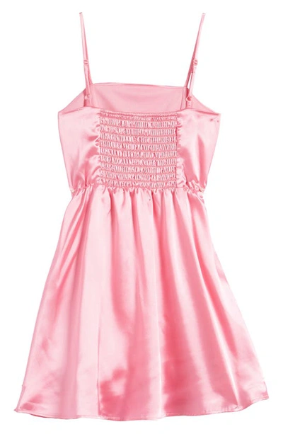 Shop Ava & Yelly Kids' Ruffle Satin Dress In Pink
