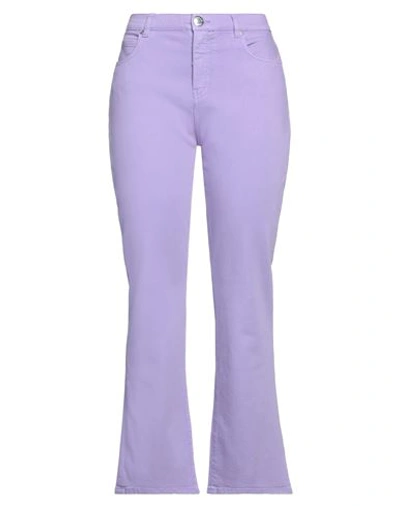 Shop Pinko Woman Pants Light Purple Size 31 Cotton, Viscose, Lyocell, Elastomultiester, Elastane