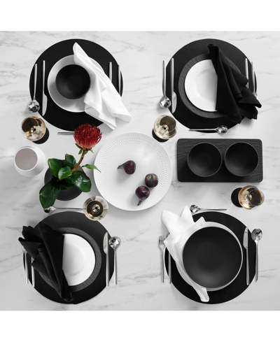 Shop Villeroy & Boch Manufacture Rock Round Faux Leather Placemats, Set Of 4 In Black