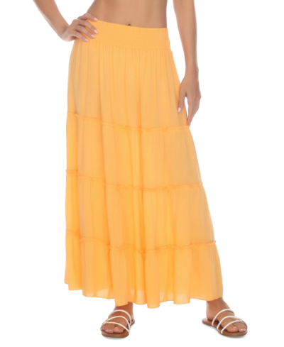 Shop Raviya Women's Smocked-waist Tiered Skirt Cover-up In Mango