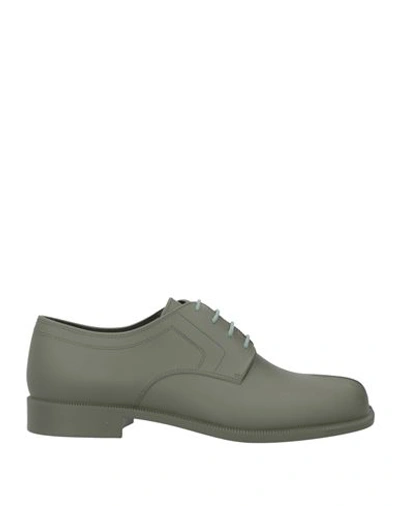 Shop Maison Margiela Man Lace-up Shoes Military Green Size 9 Rubber