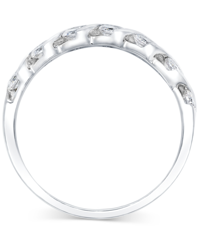 Macy's Diamond Diagonal Channel-set Anniversary Ring (1-1/3 Ct. T.w.) In 14k White Gold In White Gold