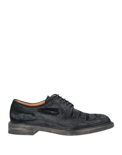 Shop Maison Margiela Man Lace-up Shoes Black Size 8 Textile Fibers