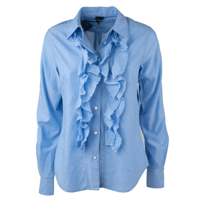 Shop Aspesi Light Blue Cotton Shirt In Azure