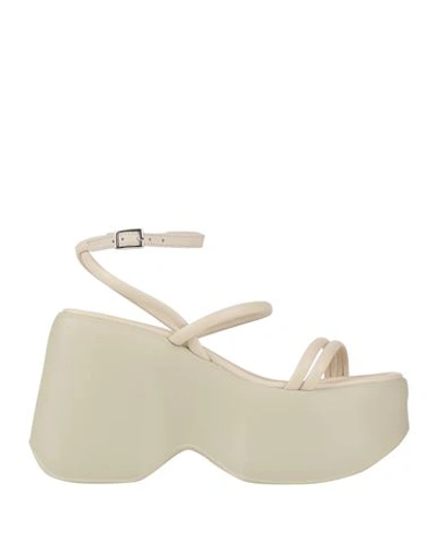 VIC MATIE VIC MATIĒ WOMAN SANDALS OFF WHITE SIZE 7 SOFT LEATHER 