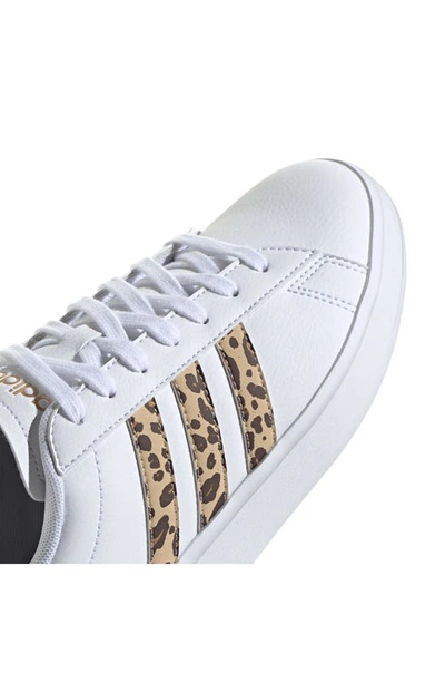 Shop Adidas Originals Grand Court 2.0 Sneaker In White/ Beige/ Matte Gold