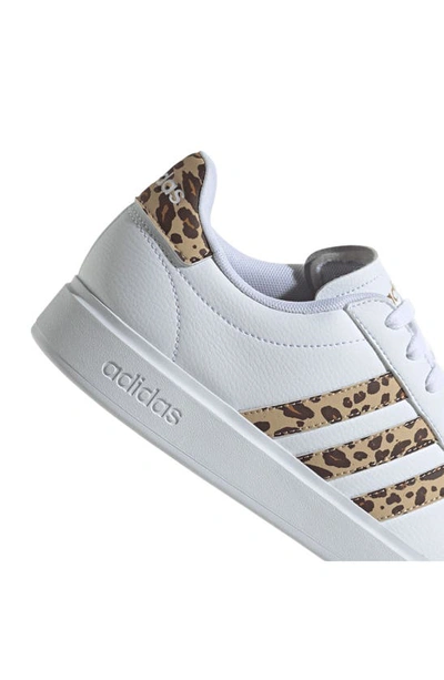 Shop Adidas Originals Grand Court 2.0 Sneaker In White/ Beige/ Matte Gold