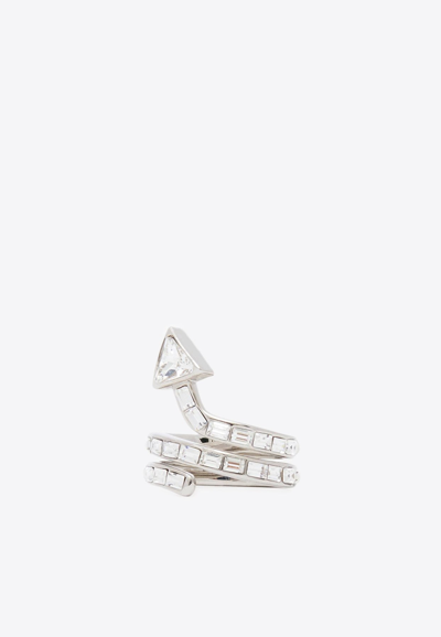 Shop Chloé Arrow Thelma Spring Ring In Palladium