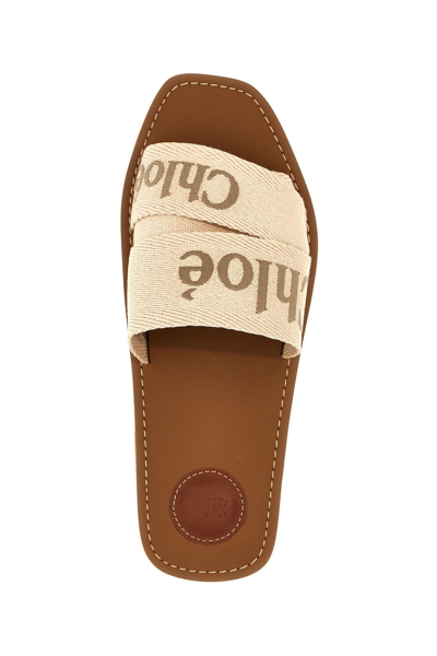 Shop Chloé Women 'woody' Sandals In Cream