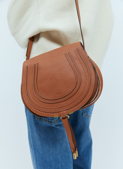 Shop Chloé Women Marcie Medium Saddle Bag In Brown